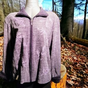 TEDDI | Purple on Purple Jacket with Embroidered Design | EUC ✨ size L